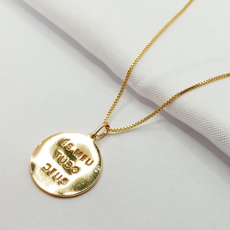 GARGANTILHA DOURADA MEDALHA 