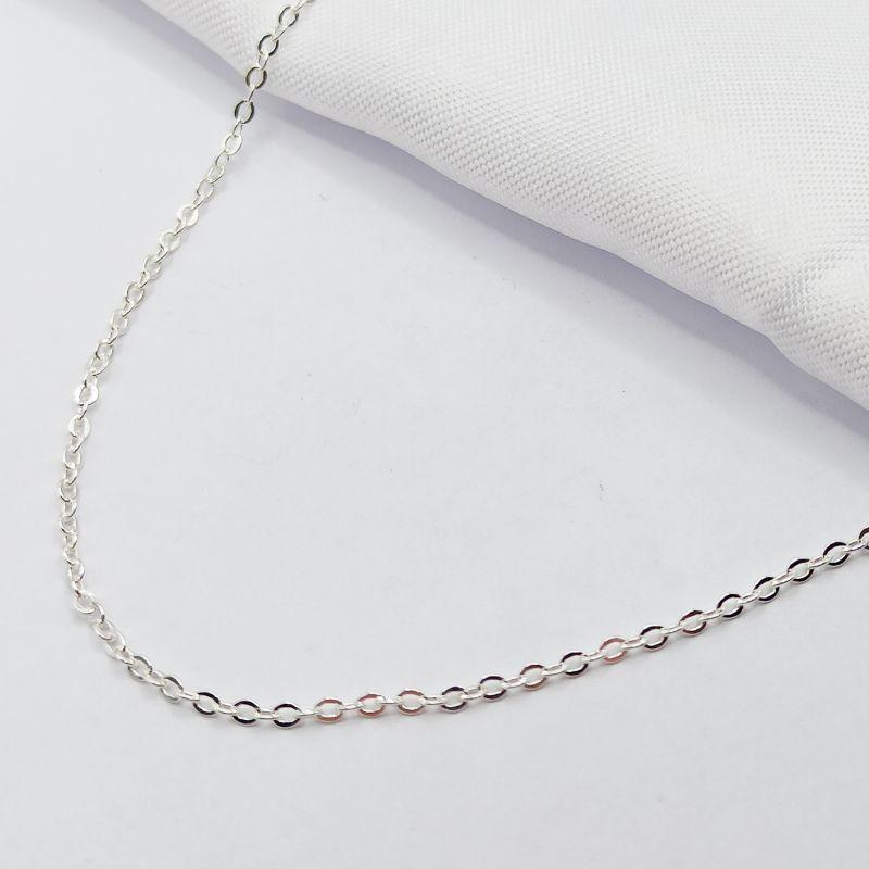 GARGANTILHA PRATA ELO REDONDO 45CM