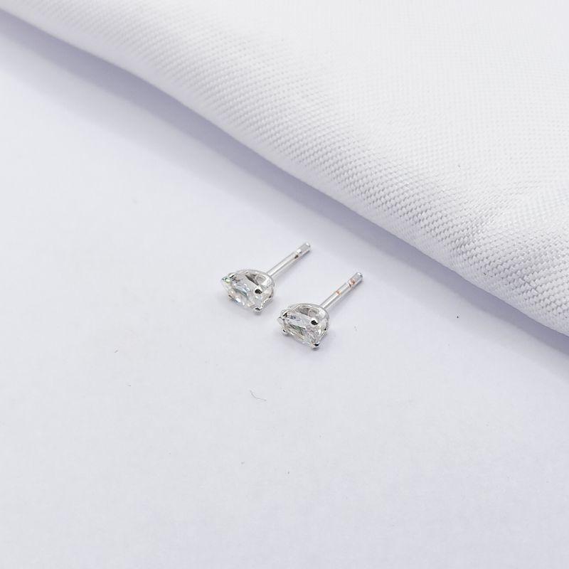 BRINCO PRATA GOTA CRISTAL P