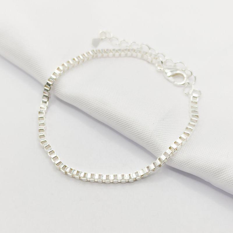 PULSEIRA PRATA ELO TIJOLINHO