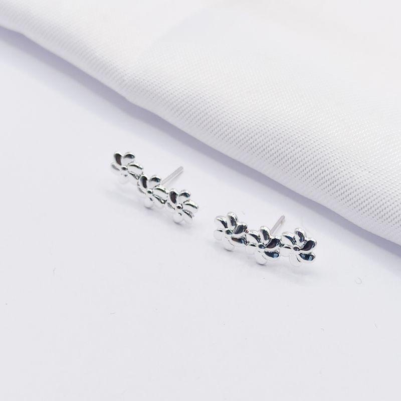 BRINCO PRATA EAR CUFF FLORES