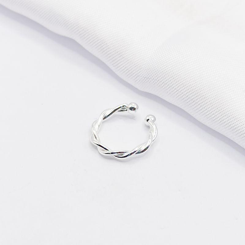 PIERCING FAKE PRATA FIO TRANÇADO