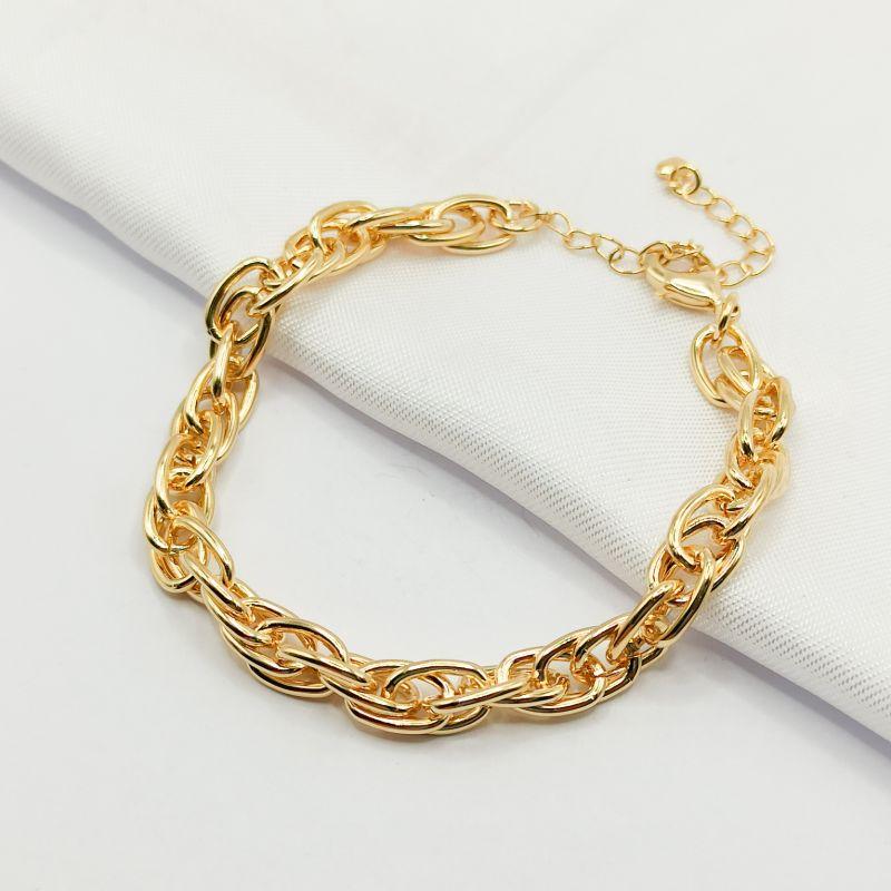 PULSEIRA DOURADA ELO CARTIER DUPLO