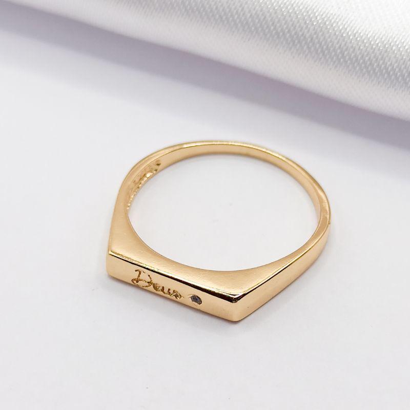 ANEL DOURADO BASE RETA 