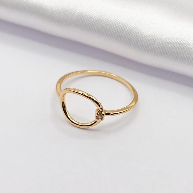 ANEL DOURADO FIO ARO VAZADO LISO