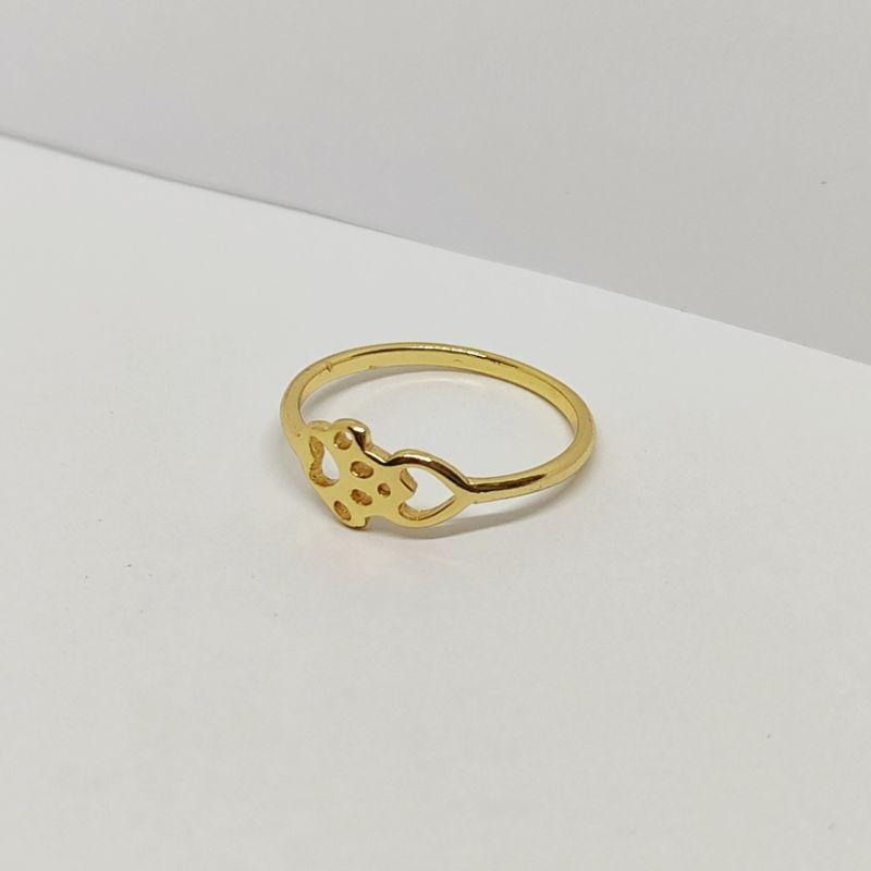 ANEL DOURADO PATINHA E CORAÇÃO