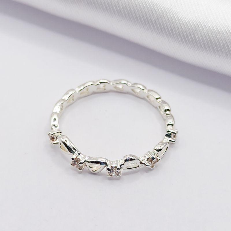 ANEL PRATA CORAÇÃO E CRISTAL