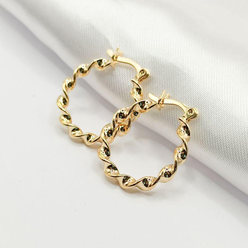 BRINCO DOURADO ARGOLA ARTICULÁVEL FIO TORCIDO