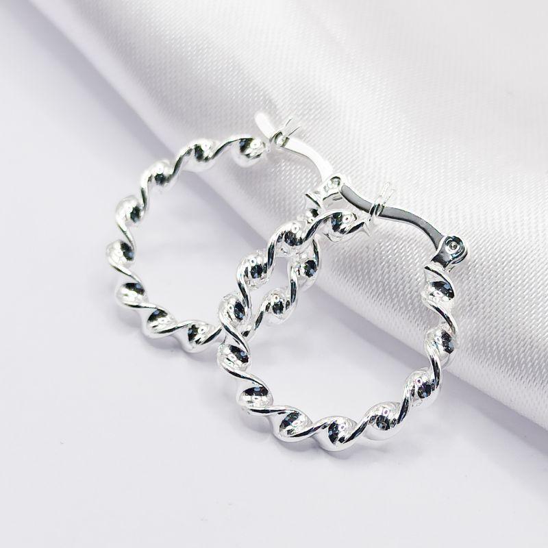 BRINCO PRATA ARGOLA ARTICULÁVEL FIO TORCIDO