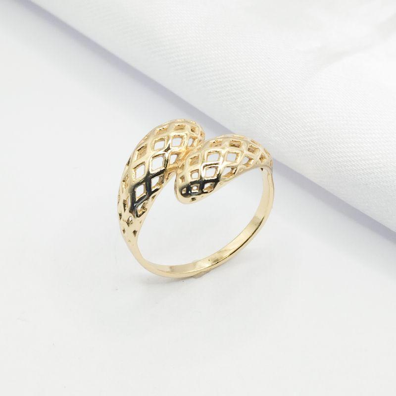 ANEL DOURADO DUAS PONTAS REDE ORGÂNICO