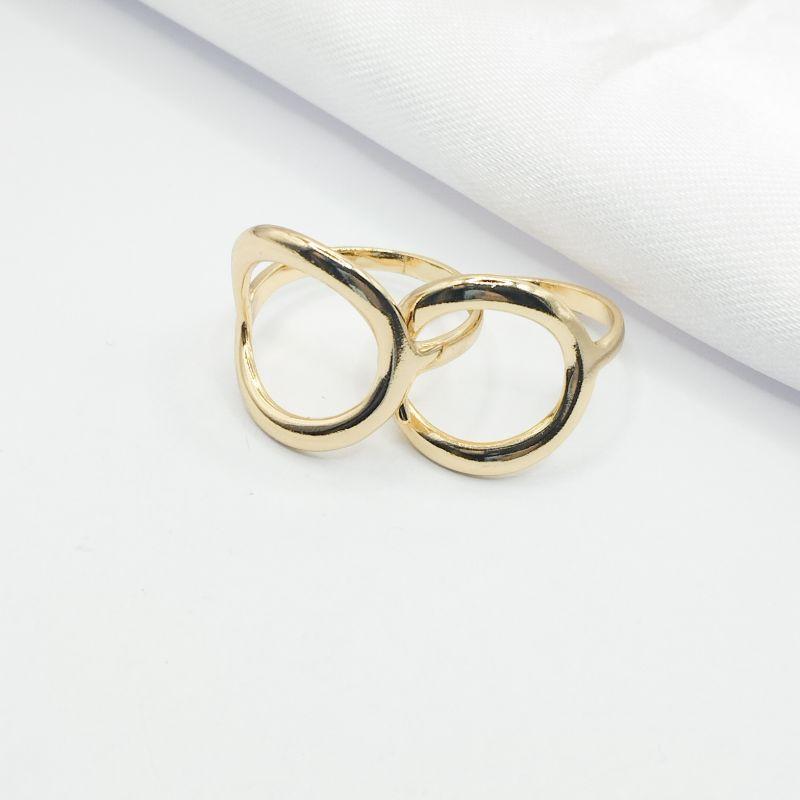 ANEL DOURADO DUPLO CIRCULO ENCAIXE