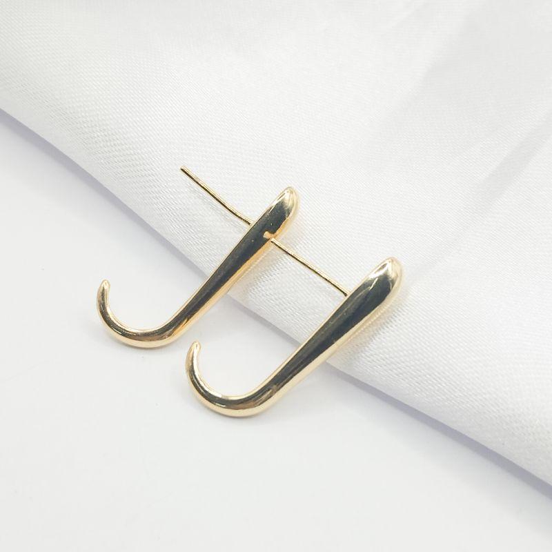 BRINCO DOURADO LISO GOTA ALONGADA