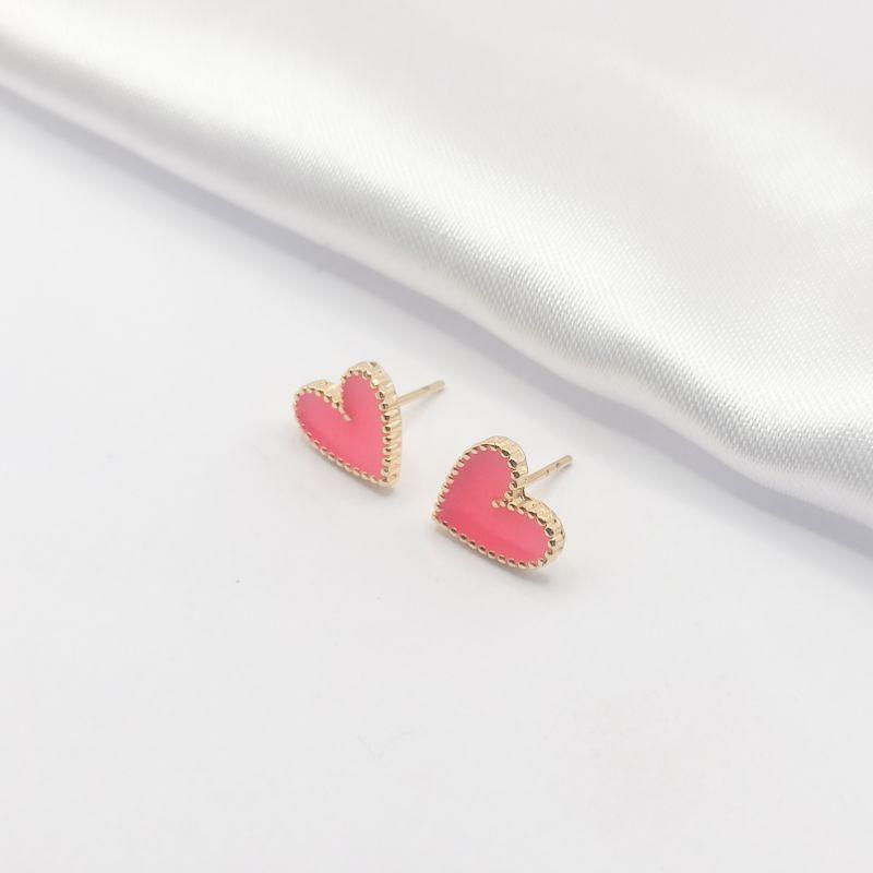 BRINCO DOURADO RESINA ROSA