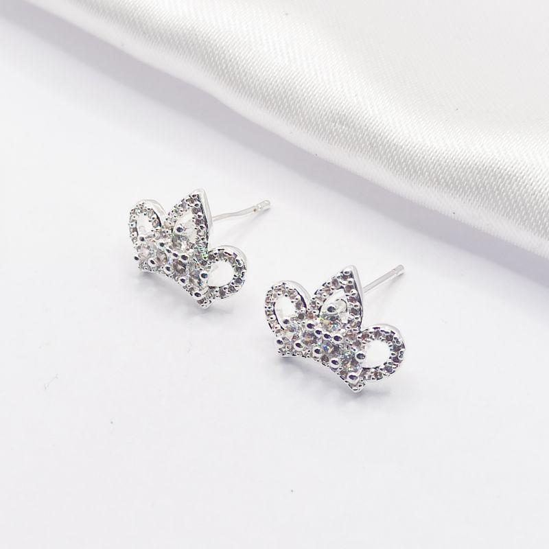 BRINCO PRATA COROA LOTÚS CRAVEJADA