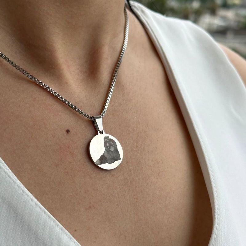 GARGANTILHA  AÇO INOX PERSONALIZADO REDONDO