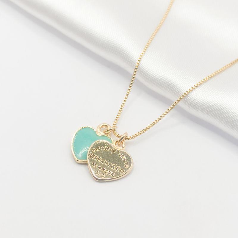 GARGANTILHA DOURADA  INSPIRAÇÃO TIFFANY VERDE 45CM