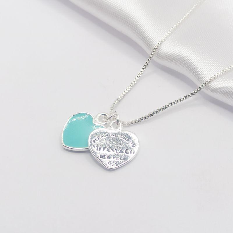 GARGANTILHA PRATA INSPIRAÇÃO TIFFANY VERDE 45CM