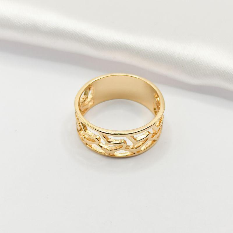 ANEL DOURADO FIO CAVALO VAZADO LISO