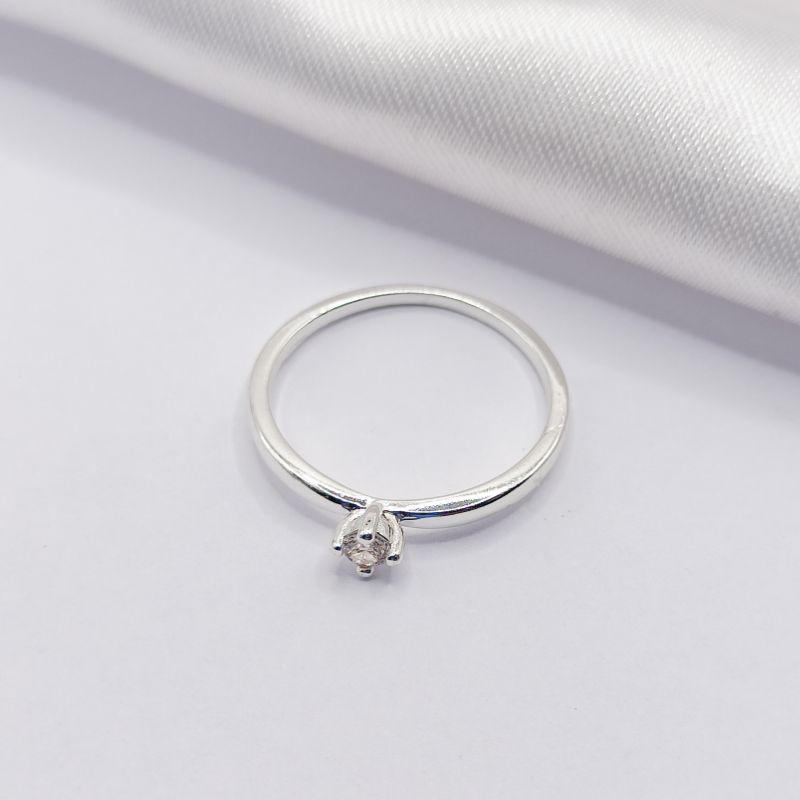 ANEL PRATA SOLITÁRIO CRISTAL