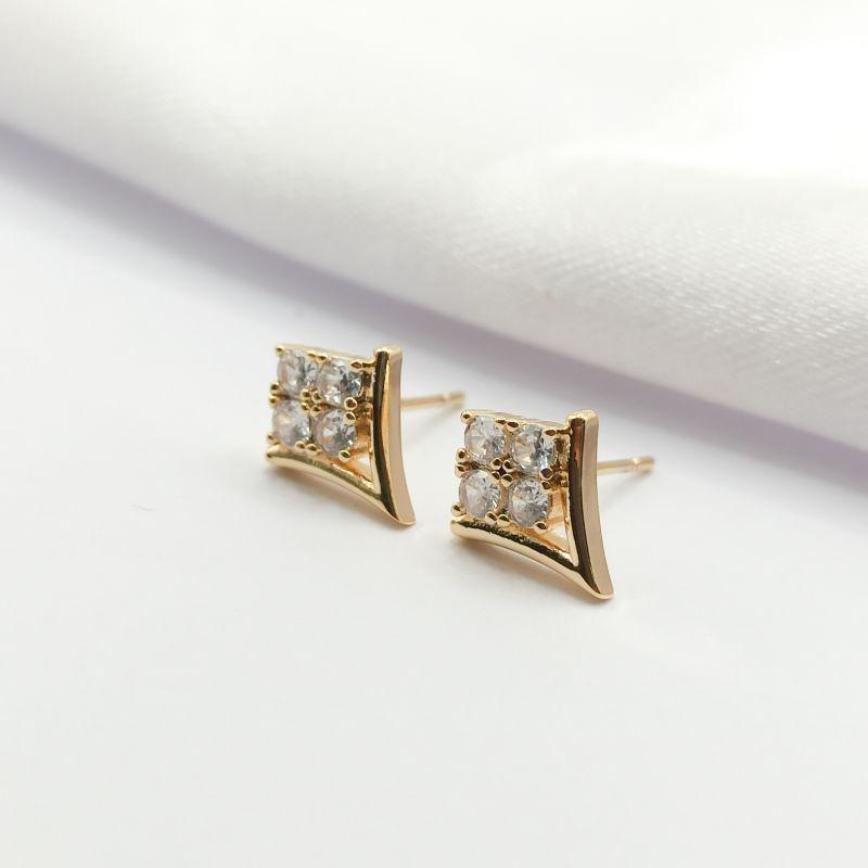 BRINCO DOURADO V COM 4 ZIRCÔNIAS