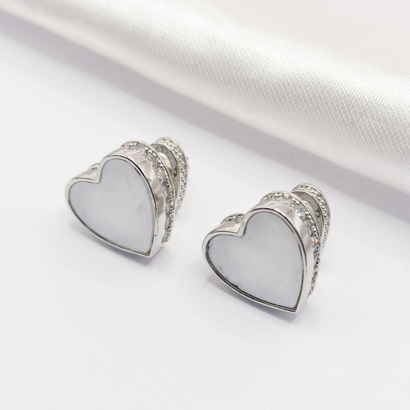 BRINCO RÓDIO CORAÇÃO MADREPÉROLA E ZIRCÔNIA