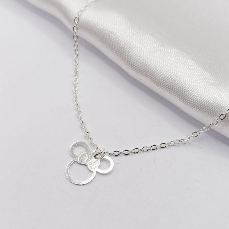 COLAR PRATA FIO MINNIE 45CM