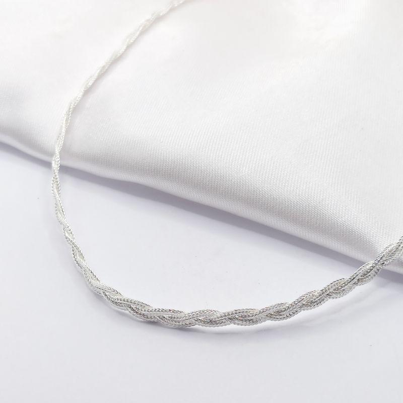 GARGANTILHA PRATA CHOKER TRANÇADO P 40CM