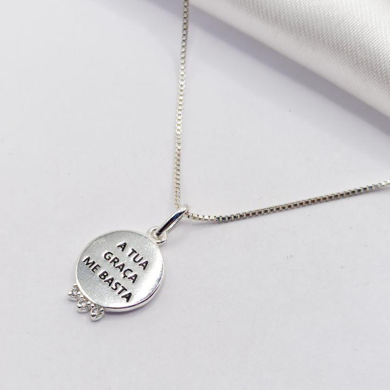 GARGANTILHA PRATA MEDALHA 