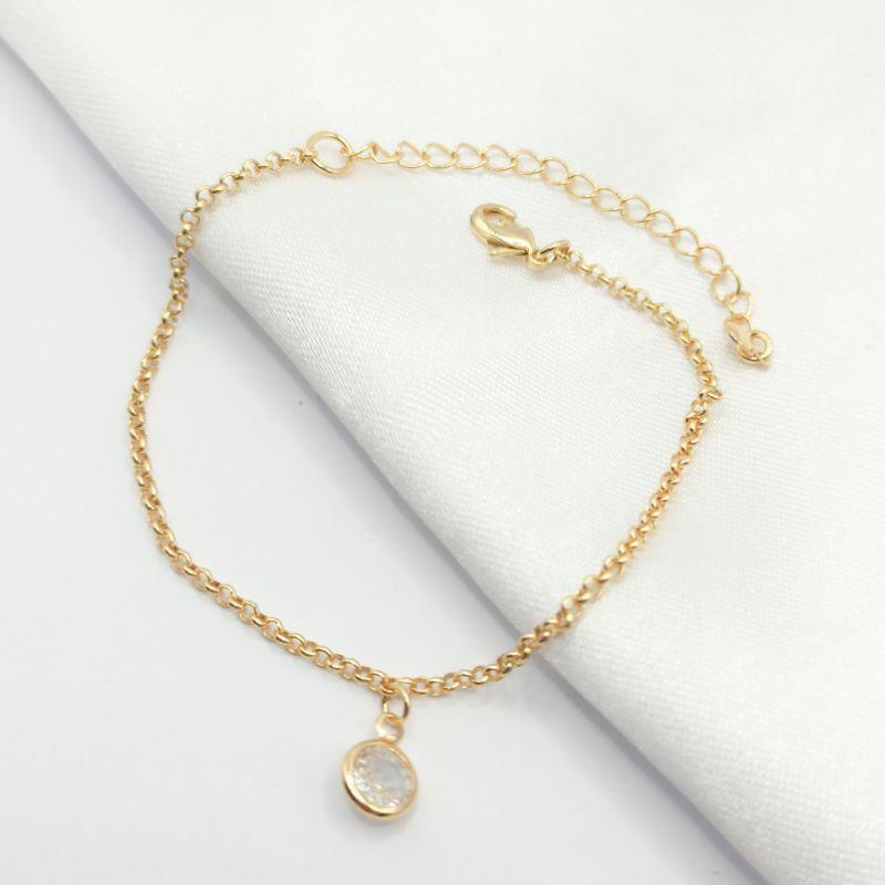 PULSEIRA DOURADA BEZEL CRISTAL