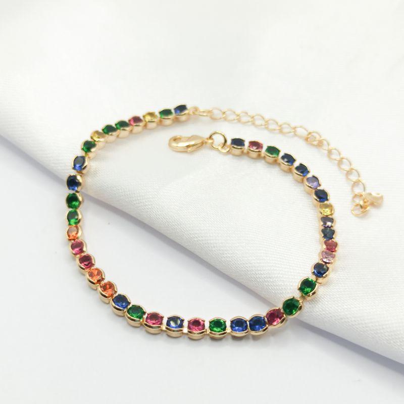 PULSEIRA DOURADA RIVIERA COLORIDA